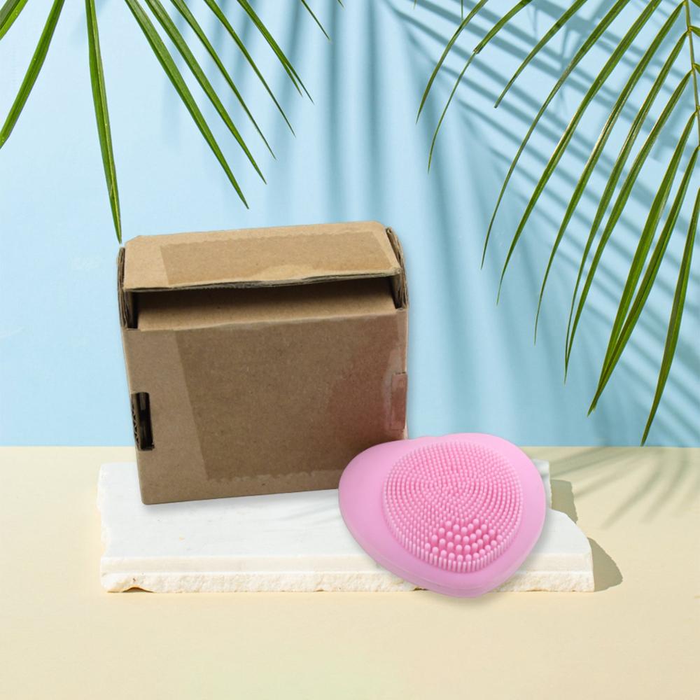 Heart-Shaped Silicone Face Wash Brush Facial Cleansing Scrubber for Women