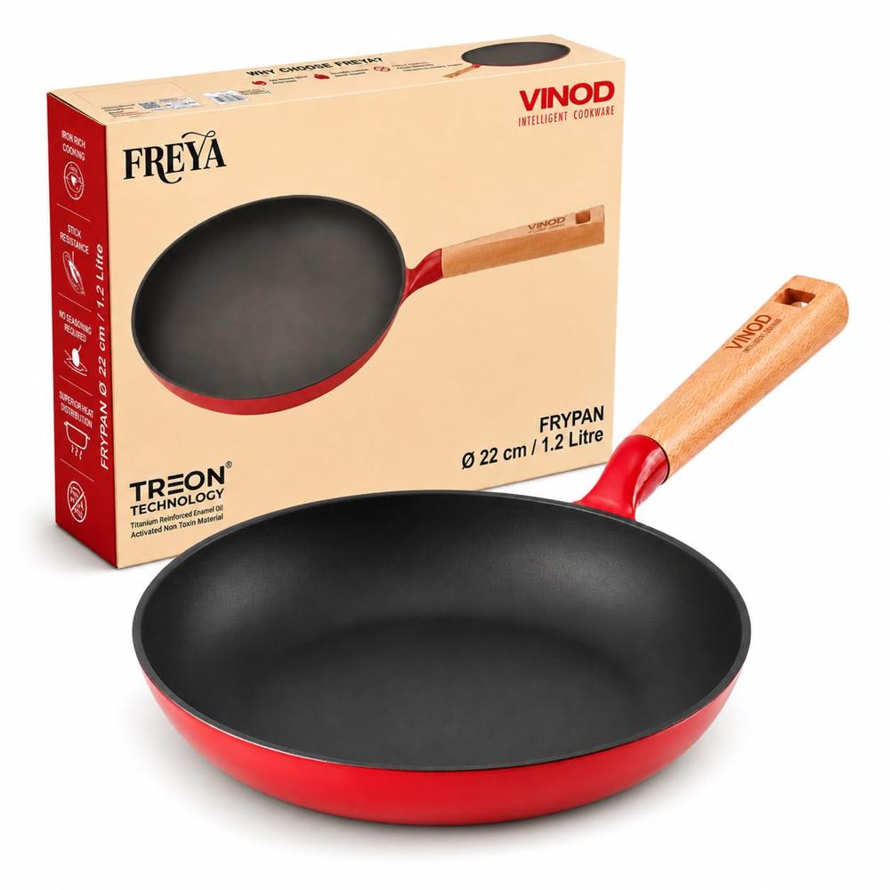 Cast Iron Frypan 24 Cm, 1.5 L - Color: Red