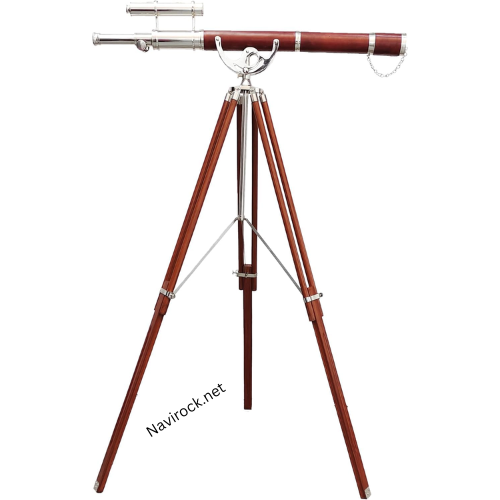 Nickel Chrome Finish Nautical Vintage Double Barrel Telescope