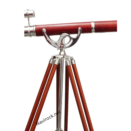 Nickel Chrome Finish Nautical Vintage Double Barrel Telescope