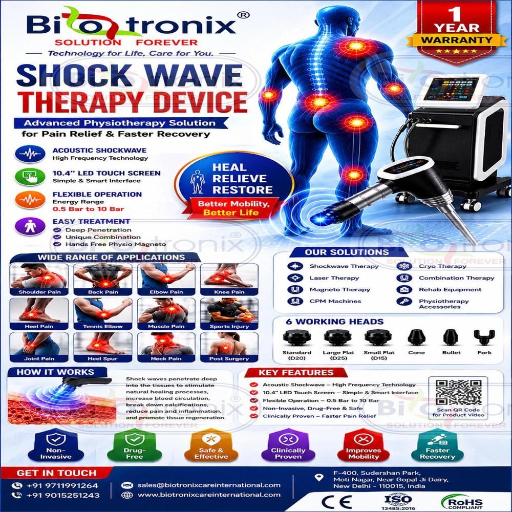 Advanced Radial Shockwave Therapy System for Rehabilitation