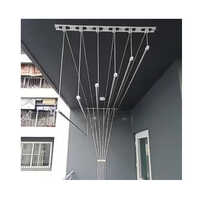 Stainless Steel Ceiling Hanger - 4 To 6 Feet Silver, Foldable With Pulley System, 20kg Load Capacity, Polished Finish