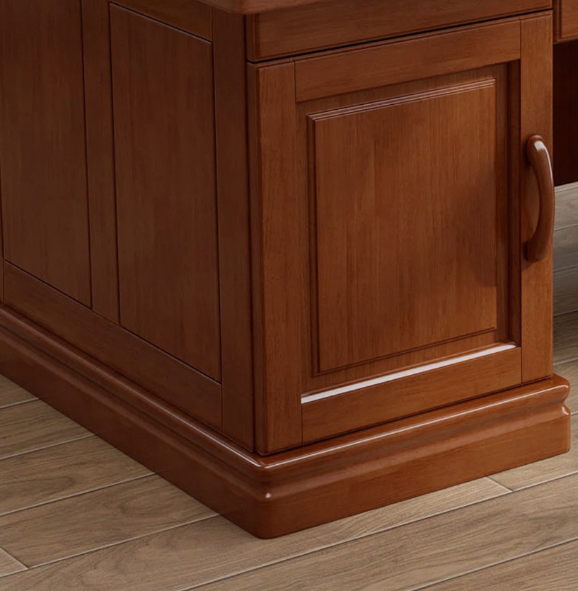 Teak Wood Executive Office Desk with Cabinet & Drawers