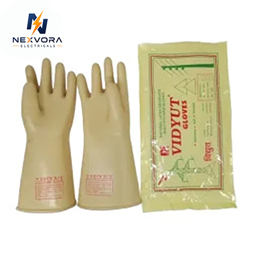 Yellow Vidyut Electrical Gloves - Pattern: Plain