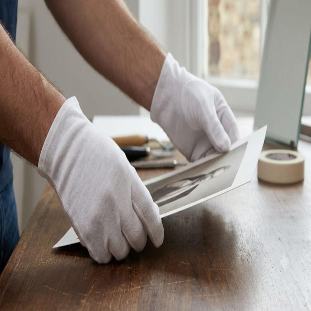 White Cotton Hosiery Protective Gloves