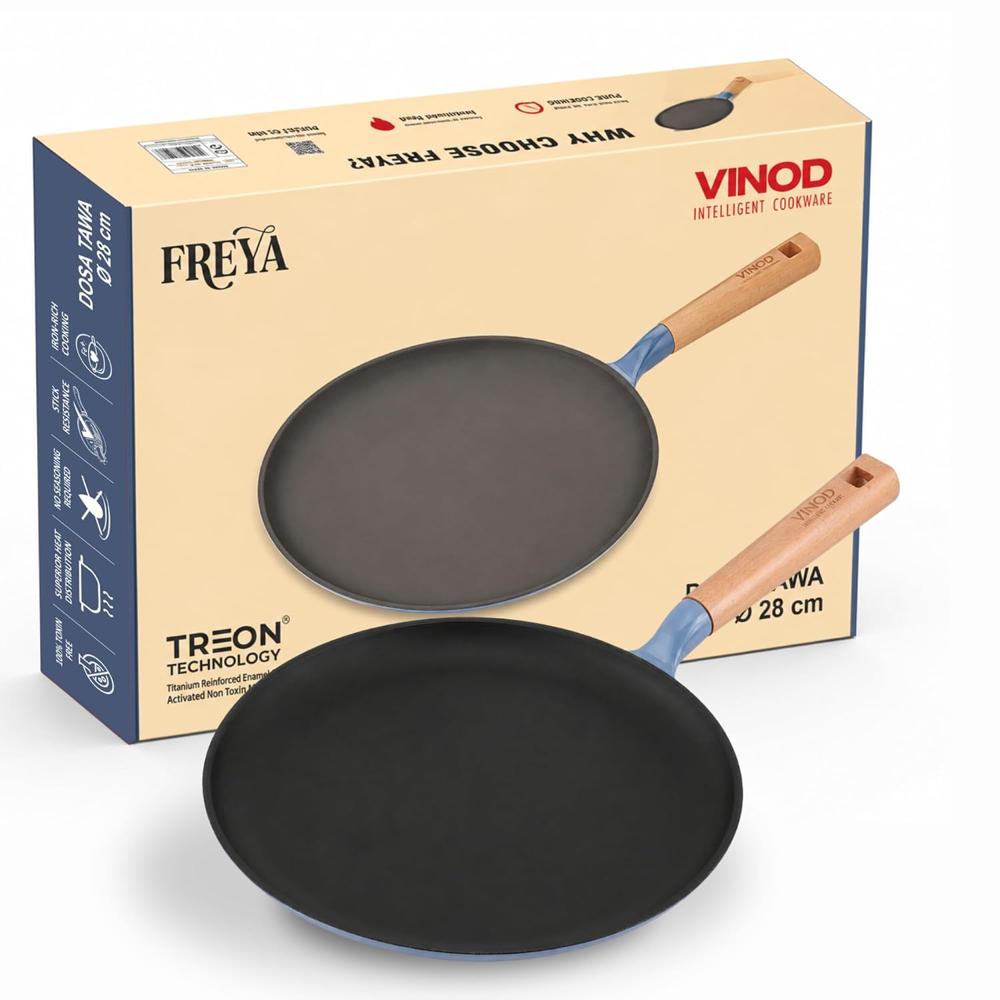 Freya Cast Iron Dosa Tawa 28 Cm - Color: Blue