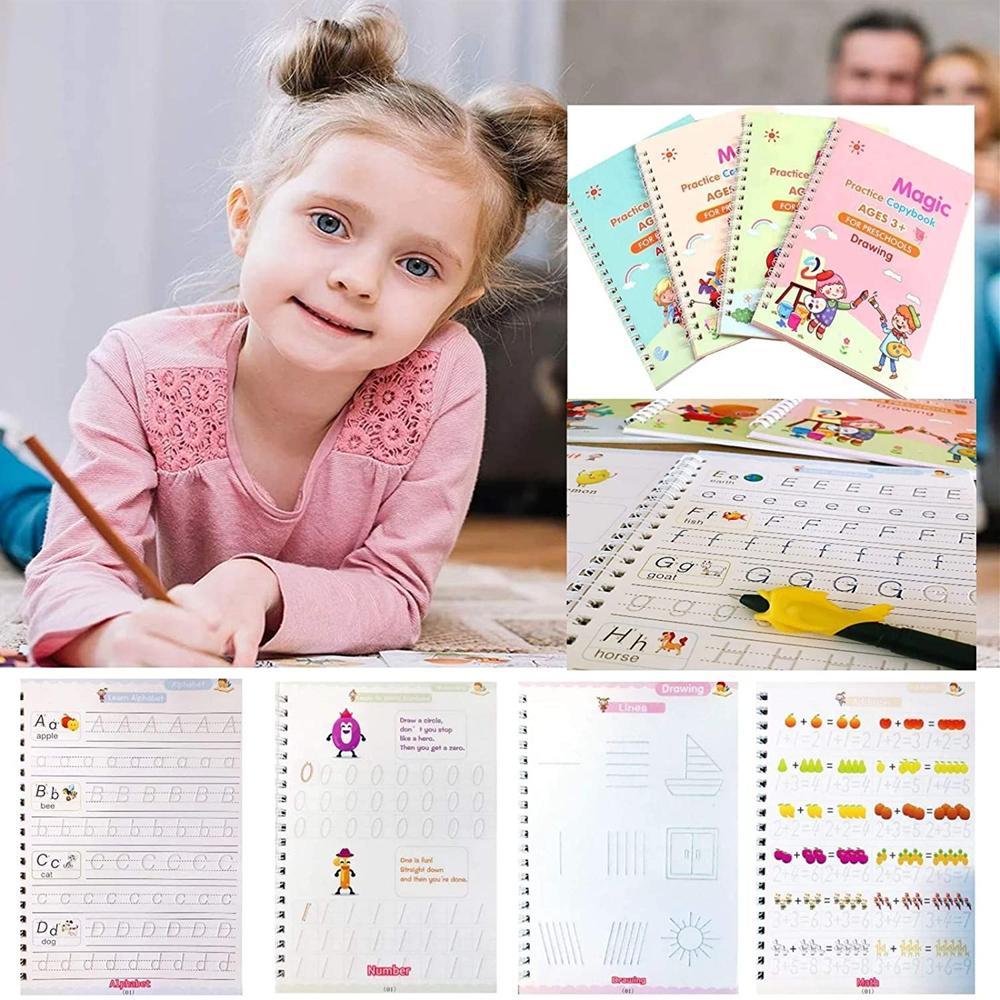 4 Pc Magic Copybook used by kids, children s and even adults also to write
