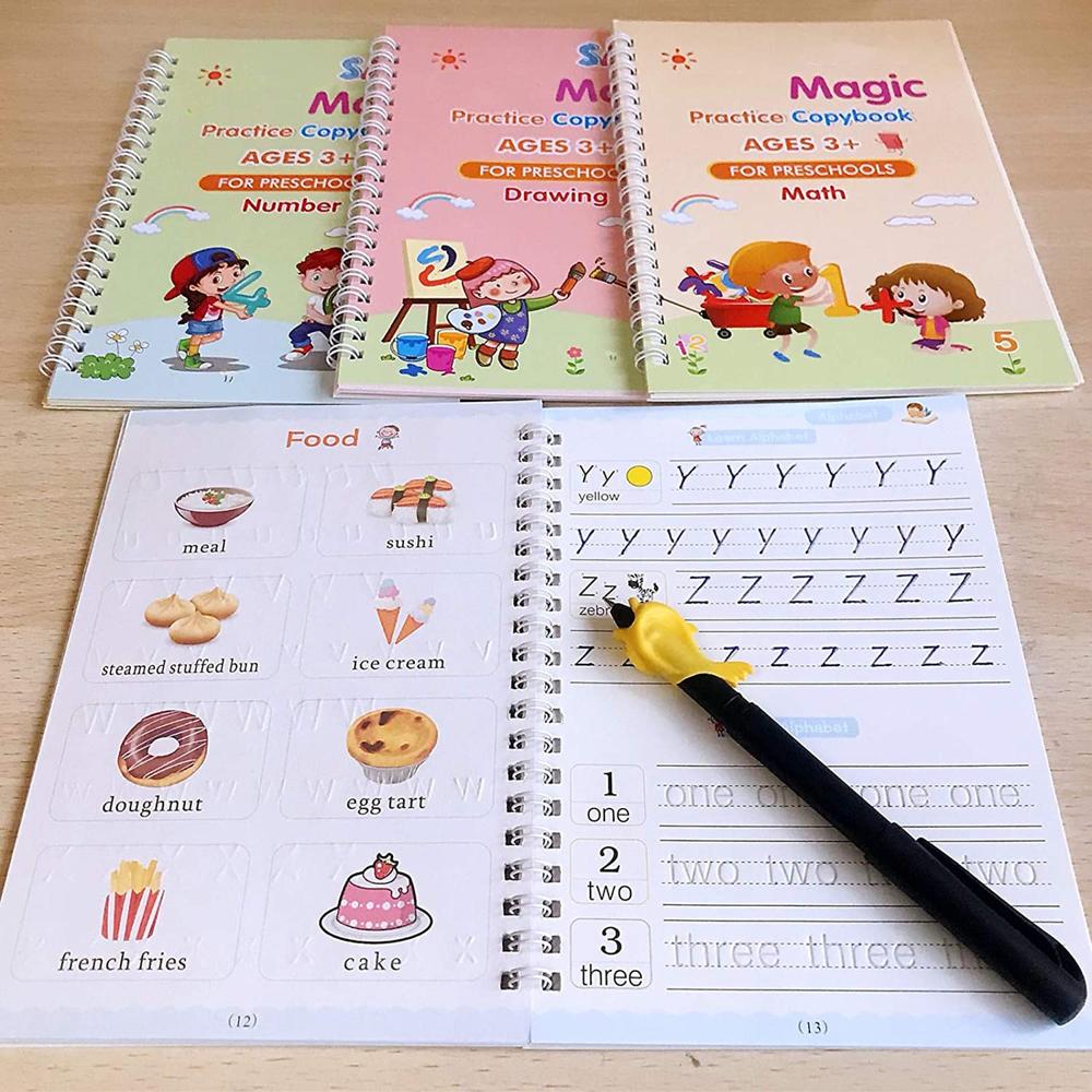 4 Pc Magic Copybook used by kids, children s and even adults also to write