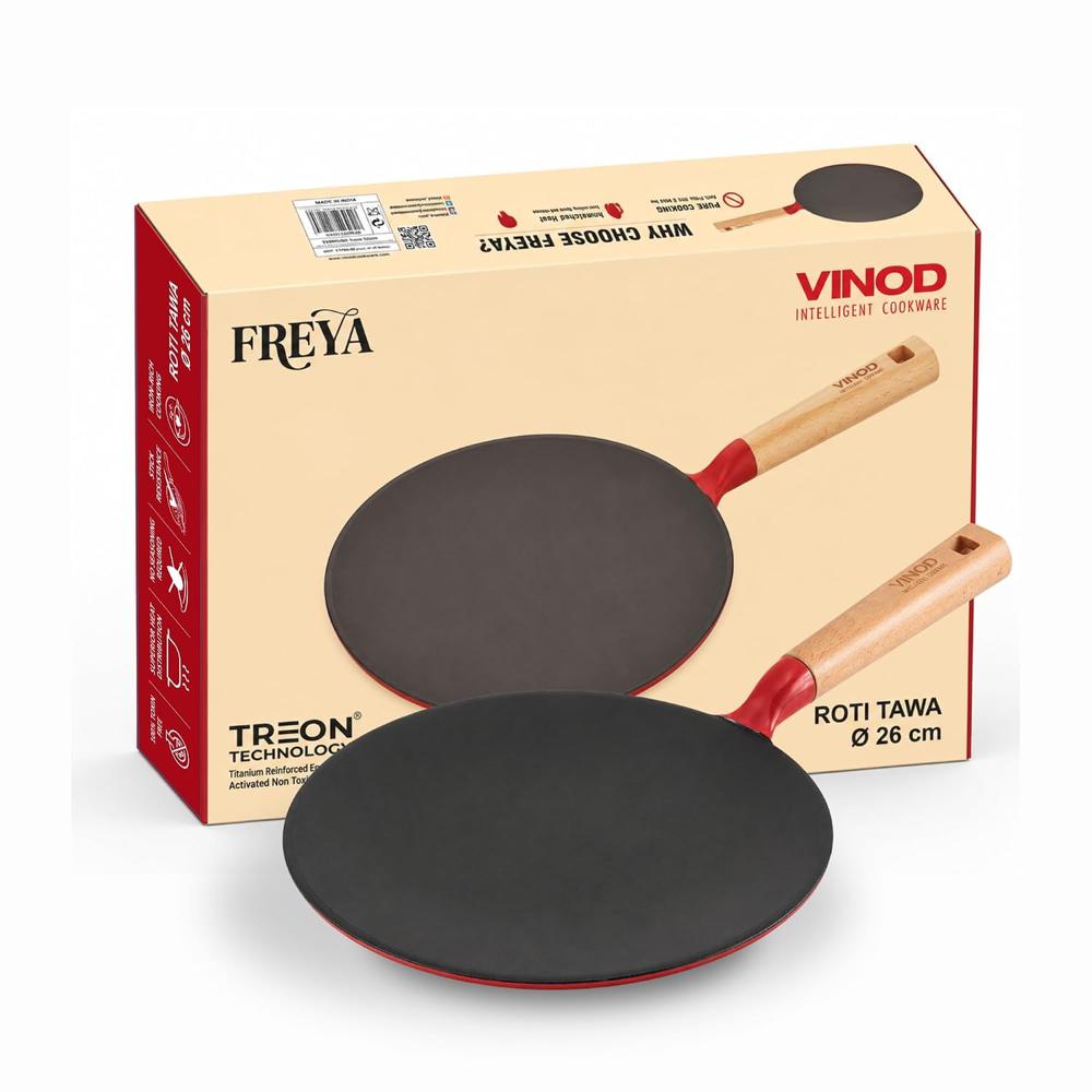 Vinod Freya Cast Iron Roti Tawa 26 Cm - Color: Red