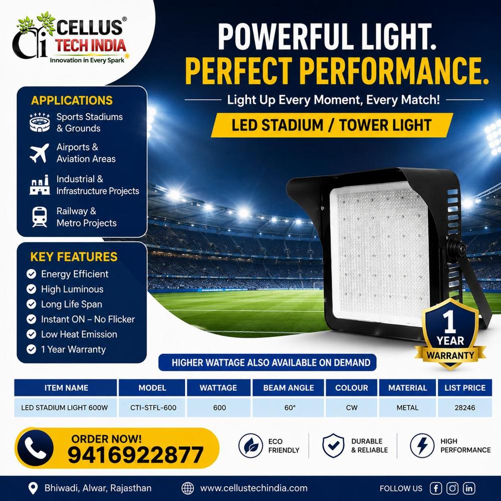 Led Stadium Light (600w) - Color: Black