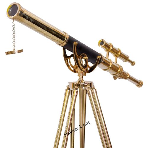 39 Inch Shiny Brass Vintage Double Barrel Telescope