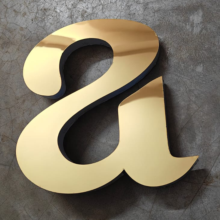 Golden Steel Letters
