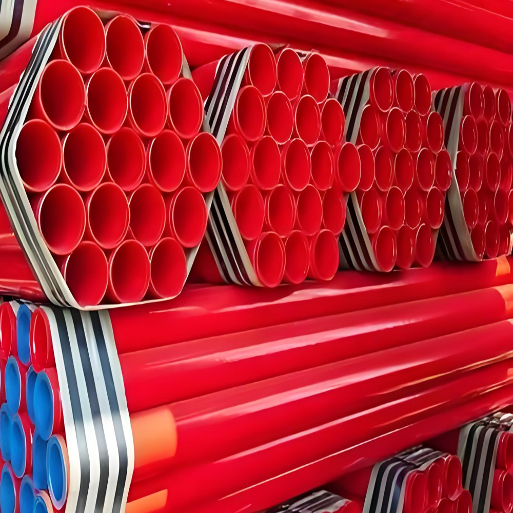 Epoxy Anticorrosion Powder Coating for Fire Protection Steel Pipes - Novolac Epoxy Resin, Bright Red, 80-150μm Film, Cross-Cut Grade 0
