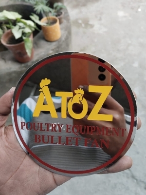 Stainless Steel Silver Name Plate - Shape: Round