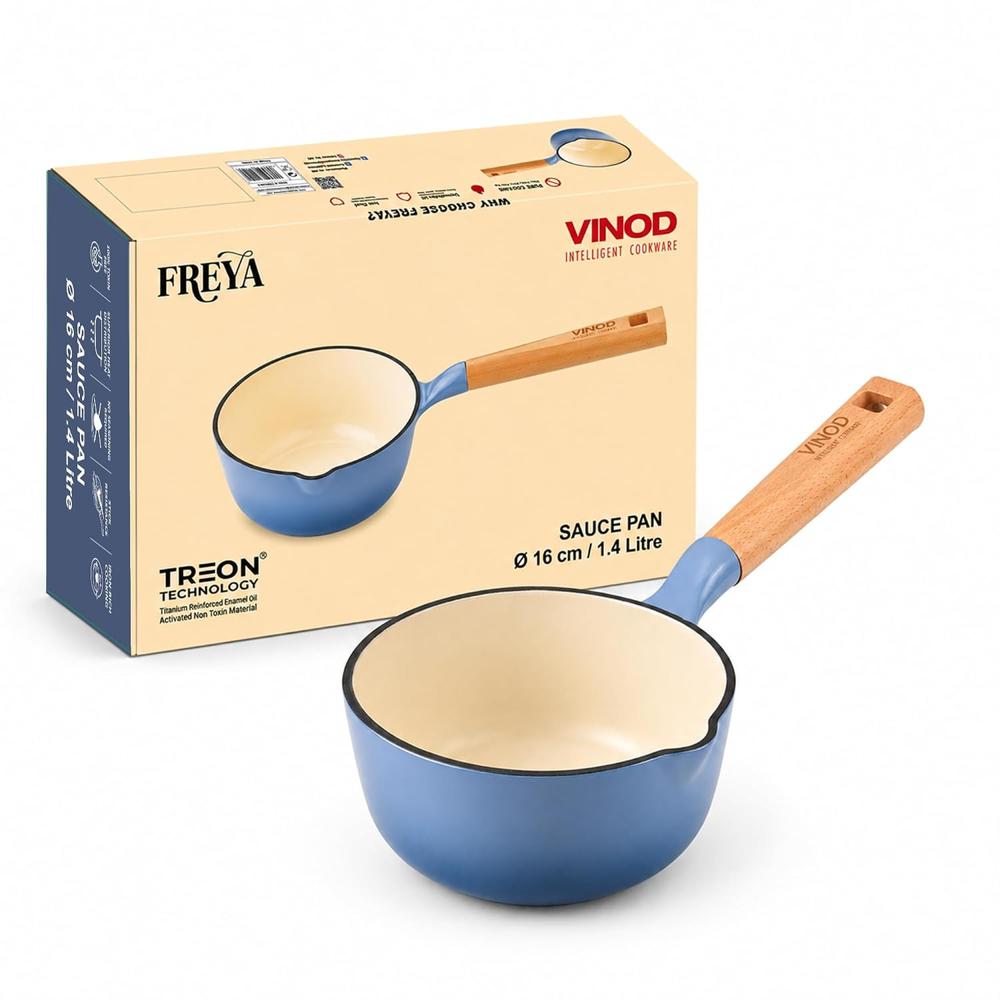 Enameled Cast Iron Saucepan - 16 Cm - Capacity: 1.4 Ltr