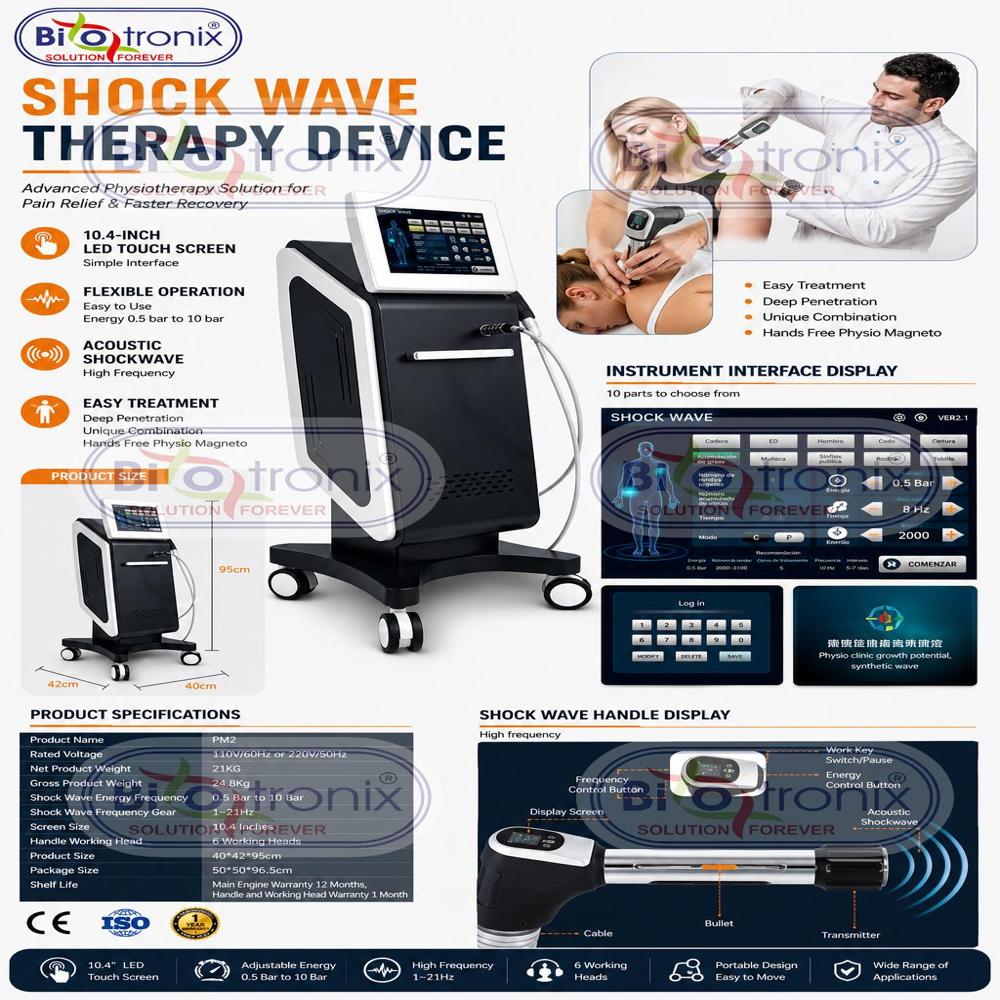 Professional Shockwave Therapy Equipment for Physiotherapy Clinics