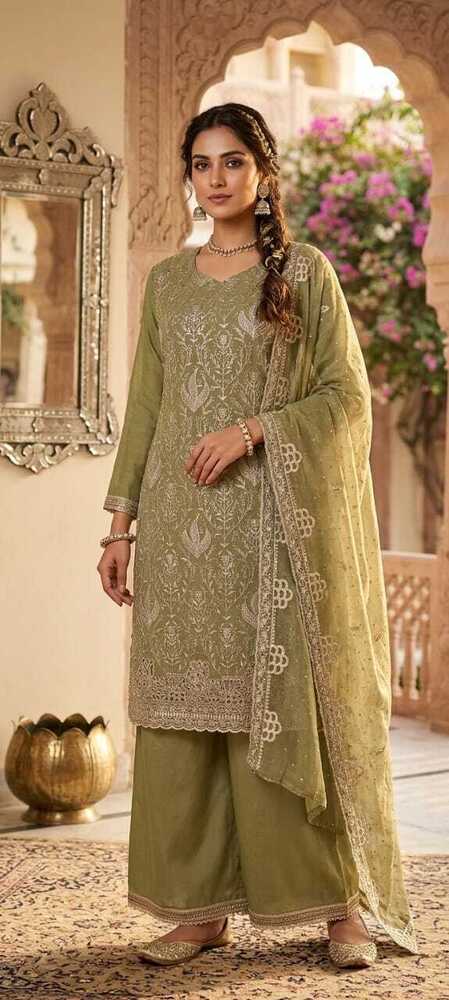 Mehndi Color Women Kurta Pant Set
