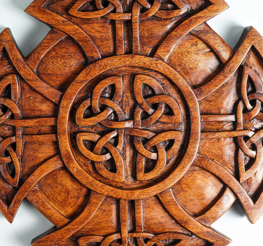 Handcrafted Wooden Celtic Knot Cross, Wall Hanging Decor