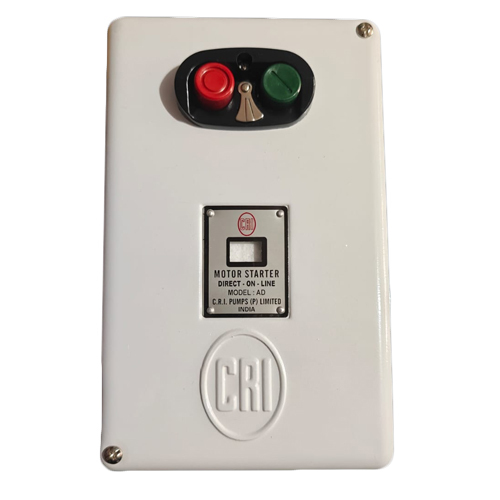 Motor Starter - High-Grade ABS Plastic, 20x12x8 cm, White with Black/Red/Green Controls | Silver Alloy Contacts, Manual Start/Stop, Overload and Short Circuit Protection