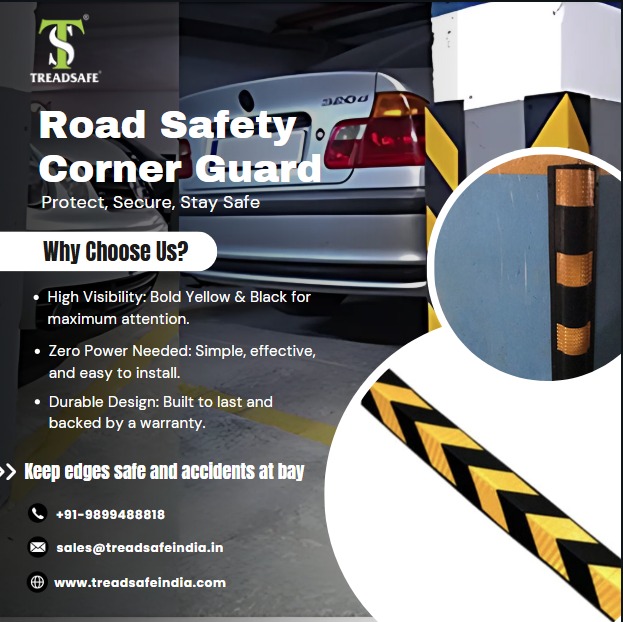 Road Safety Corner Guard - Yellow And Black Color, Various Sizes Available | Warning Signal For Enhanced Road Safety, Warranty Included