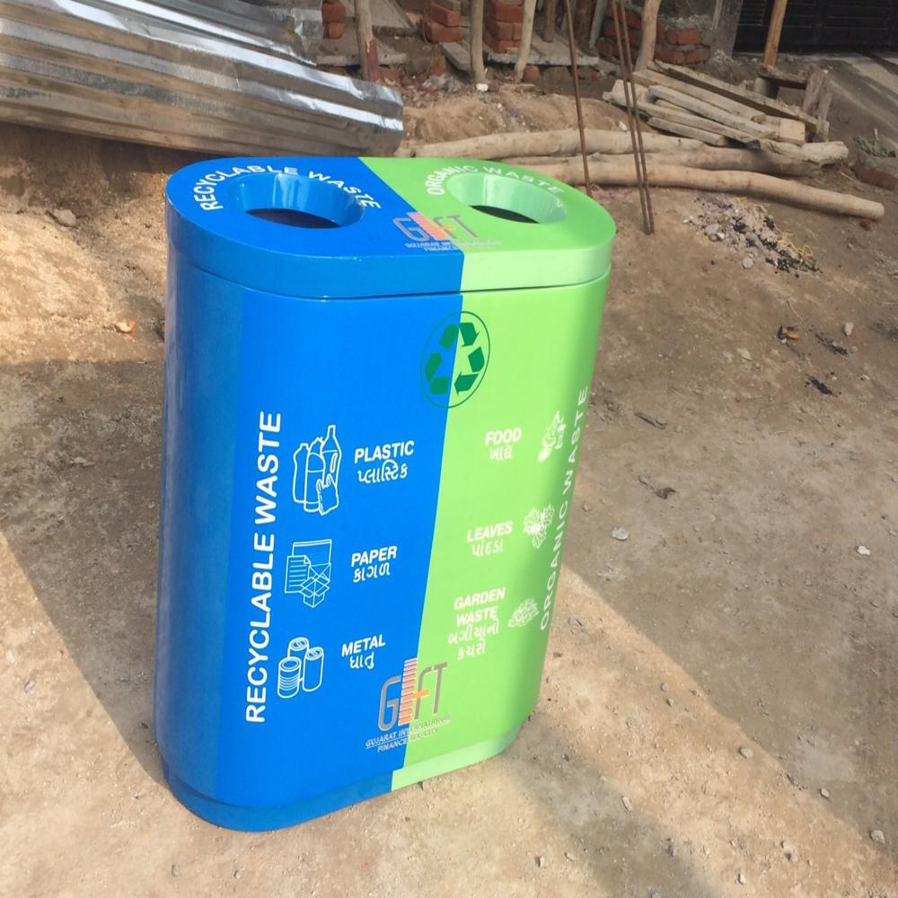 Color Coded SS Duo Bin 60L