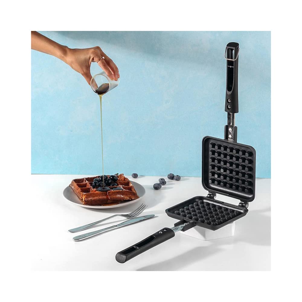 Aluminium Stick-free Waffle Maker - Color: Black