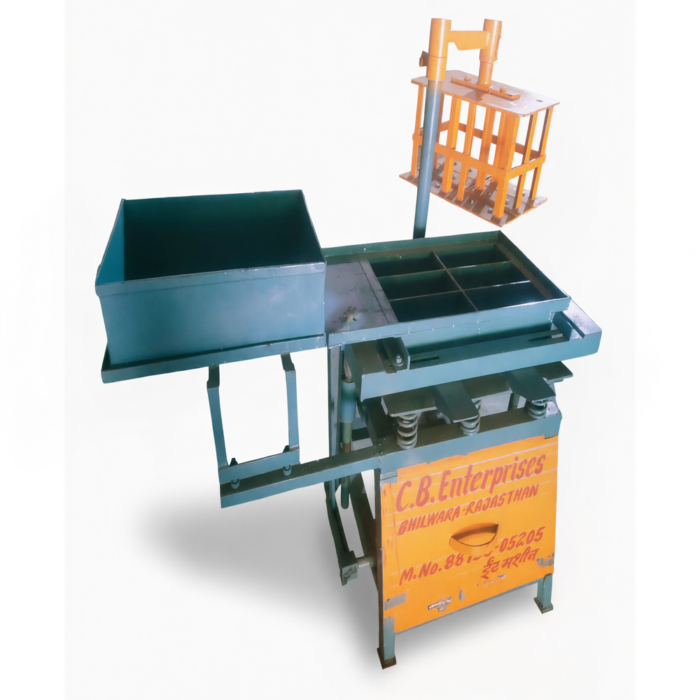 Manual Vibrating 6 Brick Making Machine - Color: Customised