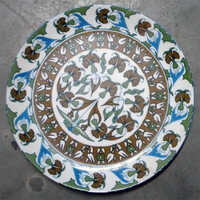 Printed Ceramic Plate - Glazed Earthenware, 10-12 Inch, Multicolor Floral Pattern | Hand Painted, Glossy, Stain Resistant