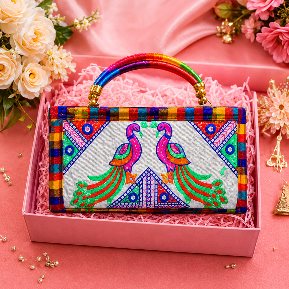Peacock Embroidery Premium Wallet Clutch