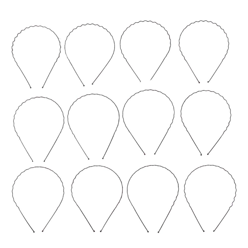 Premium Metal Wave Hair Bands for Men & Women (12 Pc)