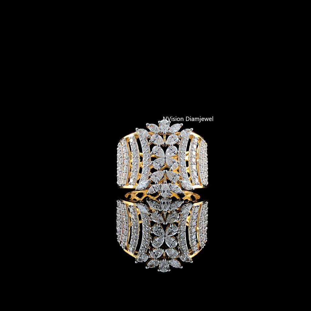 Royal Cascade Natural Diamond Statement Ring