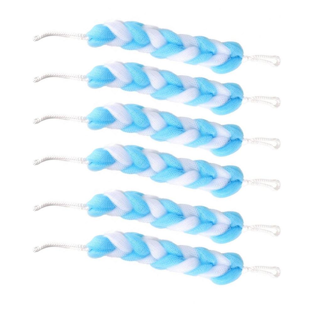 Hanging Small Loofah Sponge Poufs Body Scrubbers for Bath & Shower (Pack of 6)