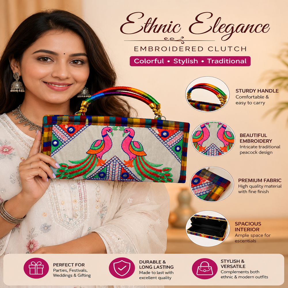 Ethnic Gujarati Embroidered Handbag for Ladies