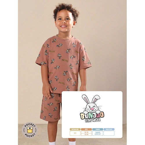 57C Cotton Sinker Cords - Breathable Cotton, Kids Sizes, Brown Base with Multicolor Print, Relaxed Fit