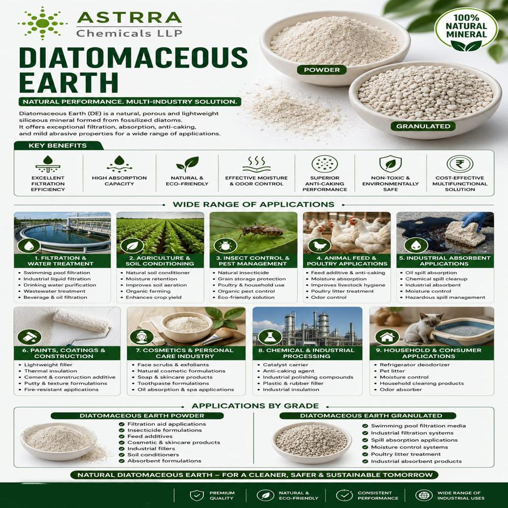DIATOMACEOUS EARTH (DE) POWDER - Natural Porous Mineral Powder, Filtration Aid, Absorbent, Moisture Control, Pest Management