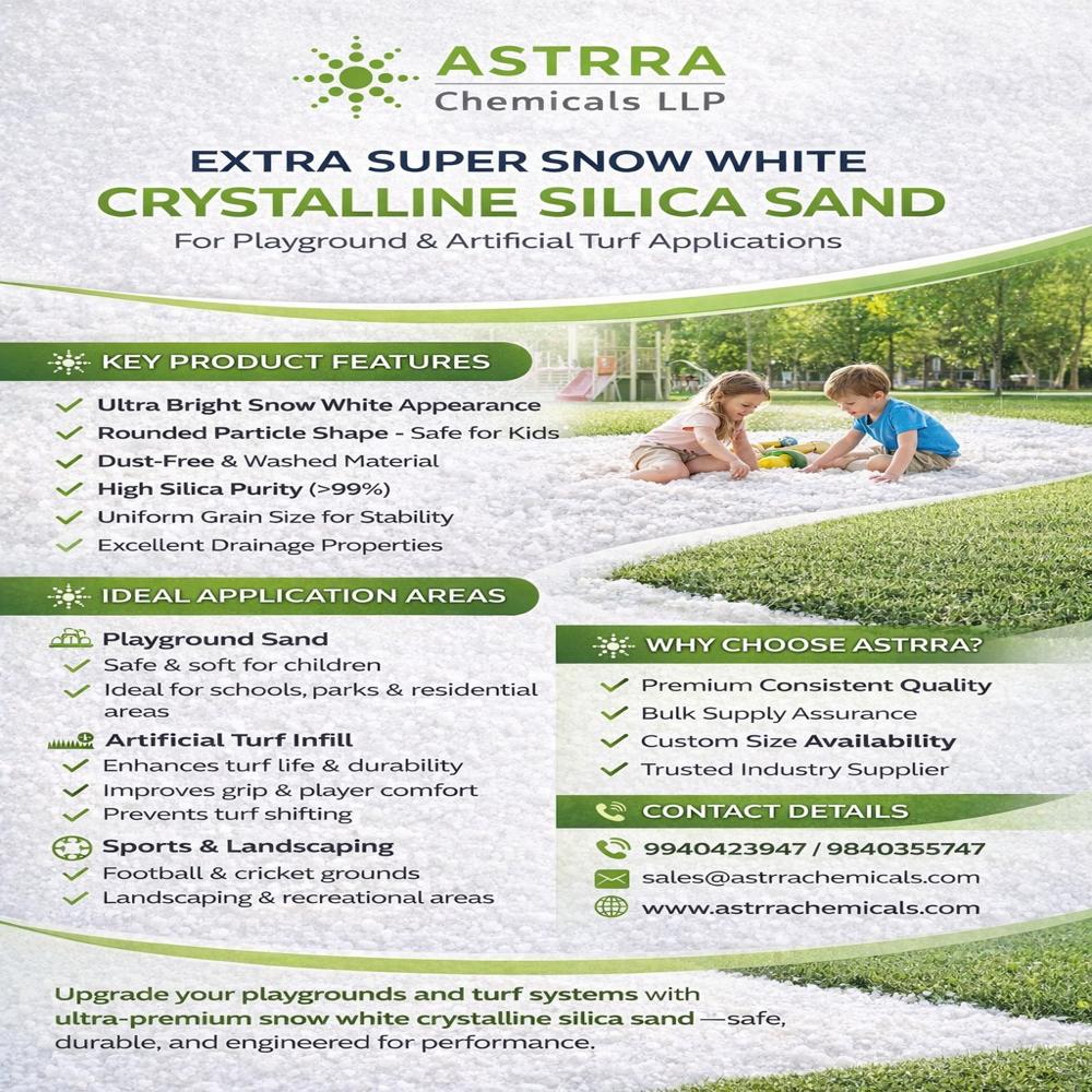 EXTRA SUPER SNOW WHITE CRYSTALLINE SILICA SAND