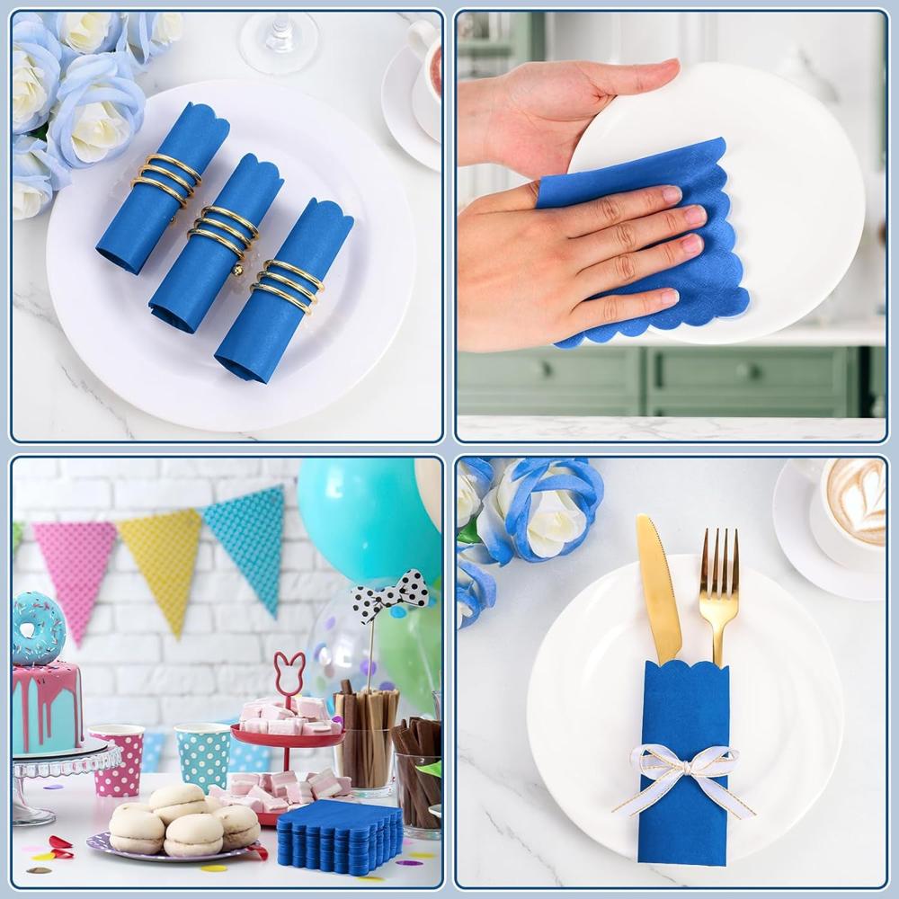 Royal Scalloped Disposable Paper Napkins (23 x 23 Cm / Approx 120 Pc)
