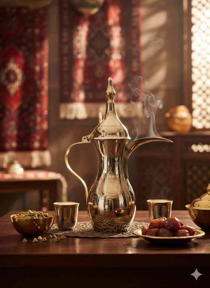 Brass Dallah Pot - Shape: Traditional / Round