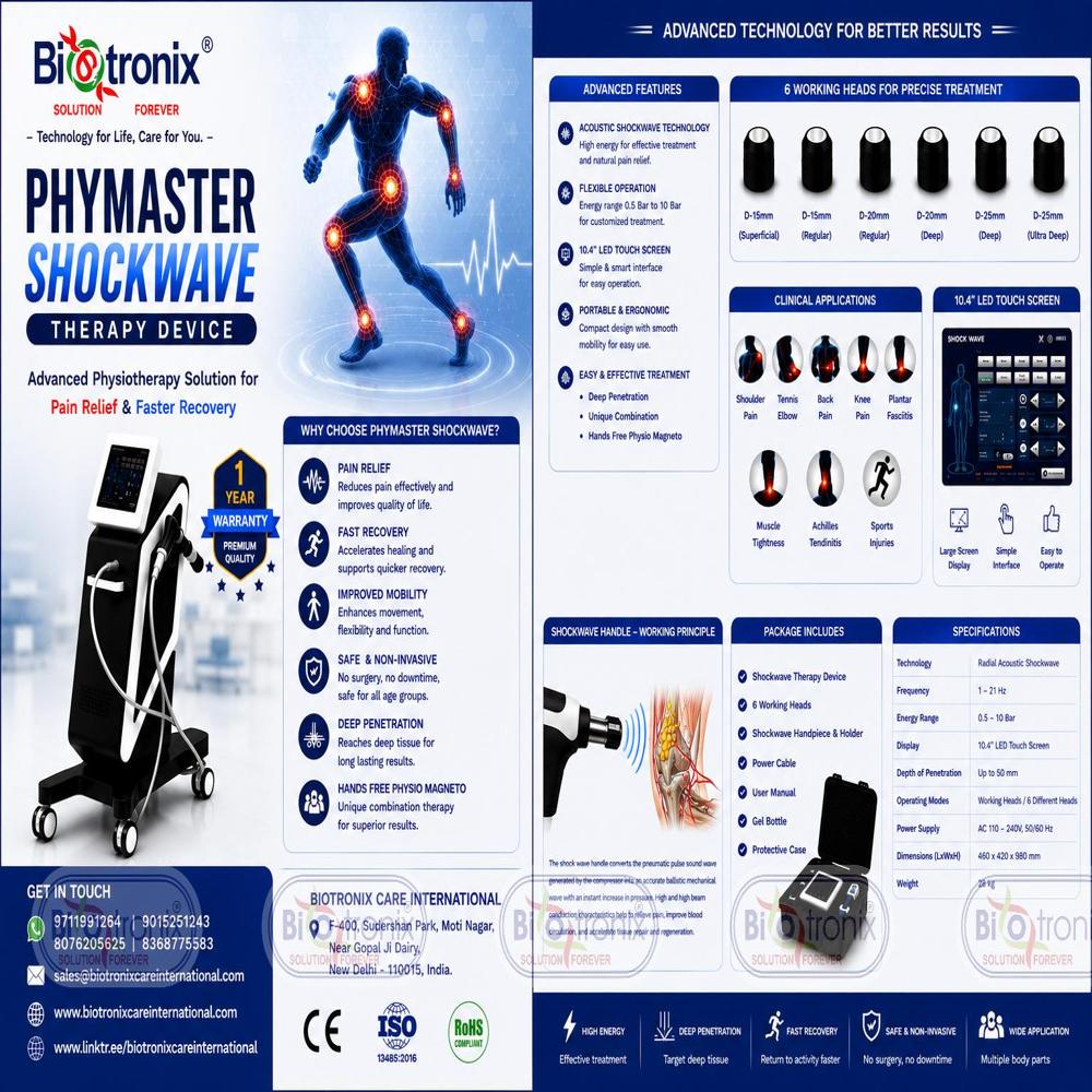Advanced Shockwave Therapy System with Six Treatment Heads
