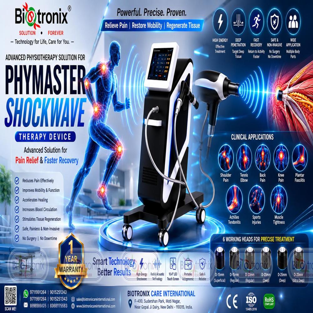 Advanced Shockwave Therapy System with Six Treatment Heads