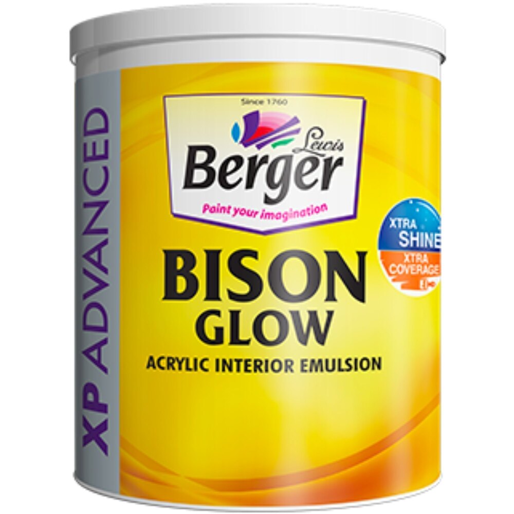 Bision Emulsion Glow - Acrylic Emulsion Paint, Brilliant White/Various Shades, 1-20L | High Shine Glossy Glow, Stain Resistant, Low VOC
