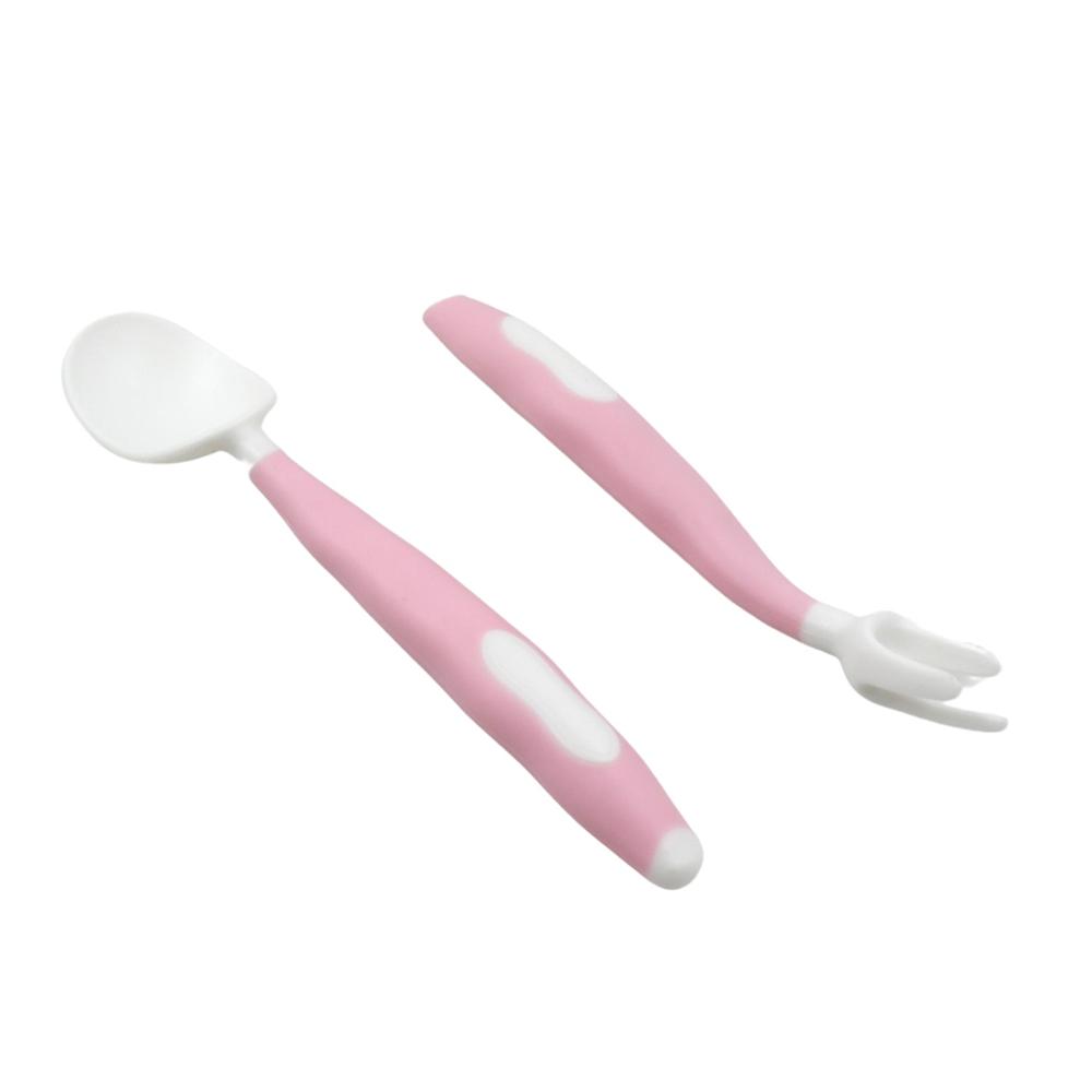 Silicone Bendable Kids Spoon & Fork Set Toddler Self-Feeding Utensils (2 Pc Set)
