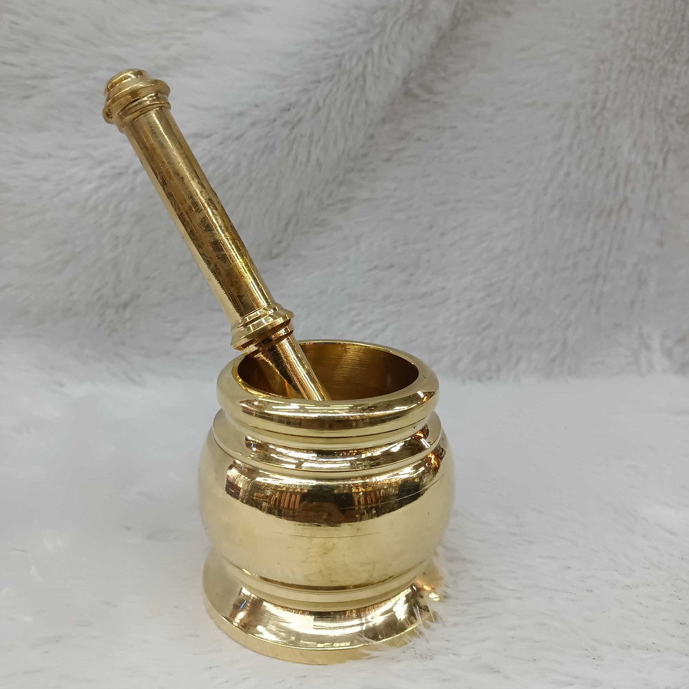 Brass Khalbatta - Shape: Round / Traditional