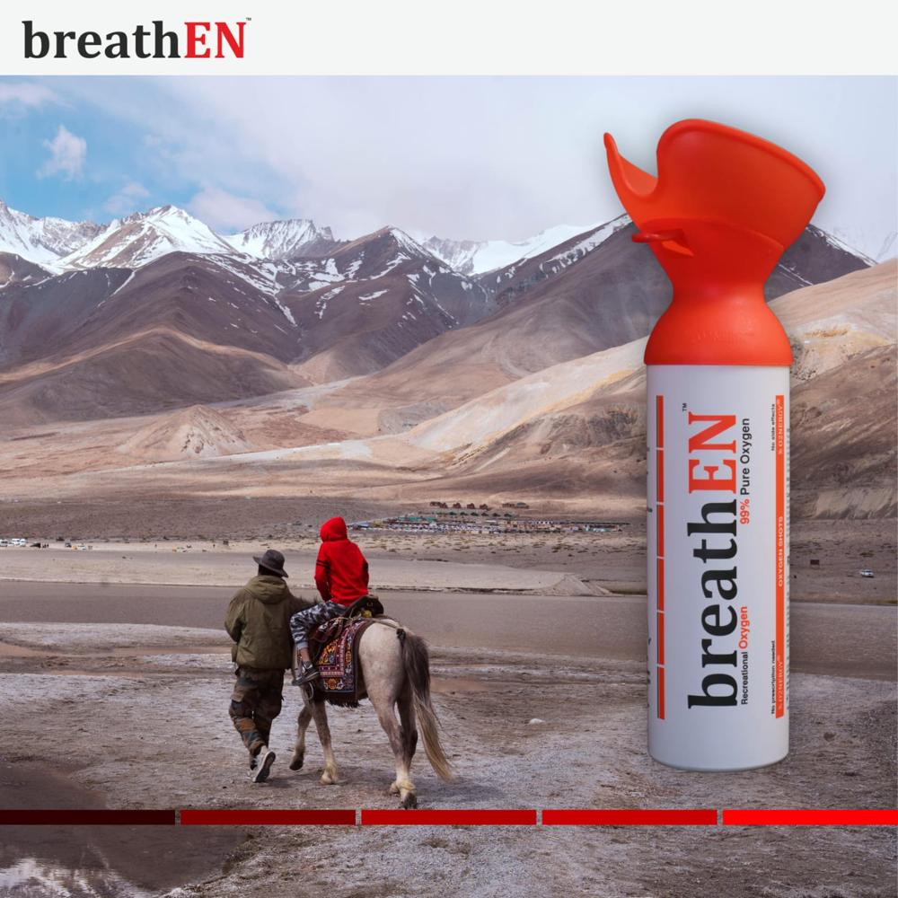 Mountaineering Oxygen Can - Aluminum Canister 25-30cm, White & Red | 99% Pure Oxygen, Built-in Mask, Disposable, Leak-proof
