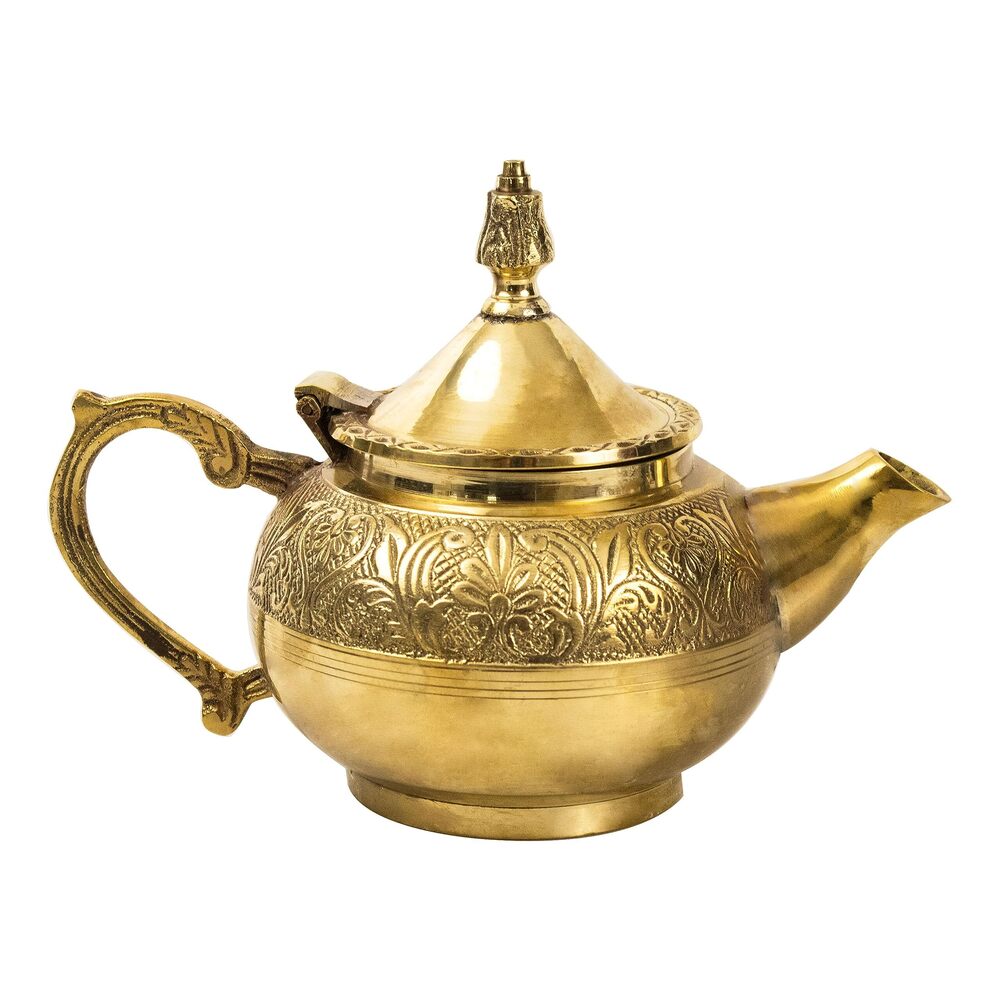 Brass Tea Pot - Shape: Round / Traditional