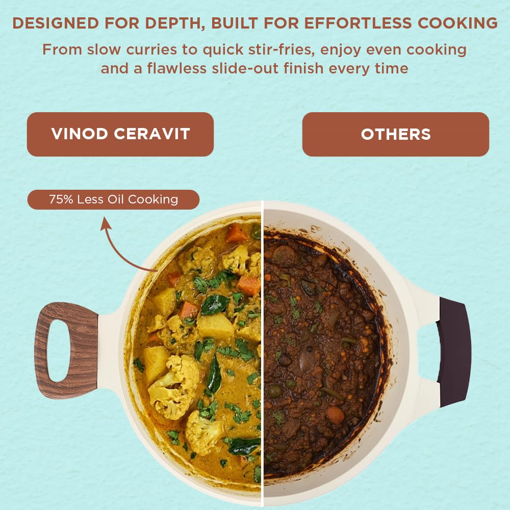 Ceramic Non Stick Deep Kadai