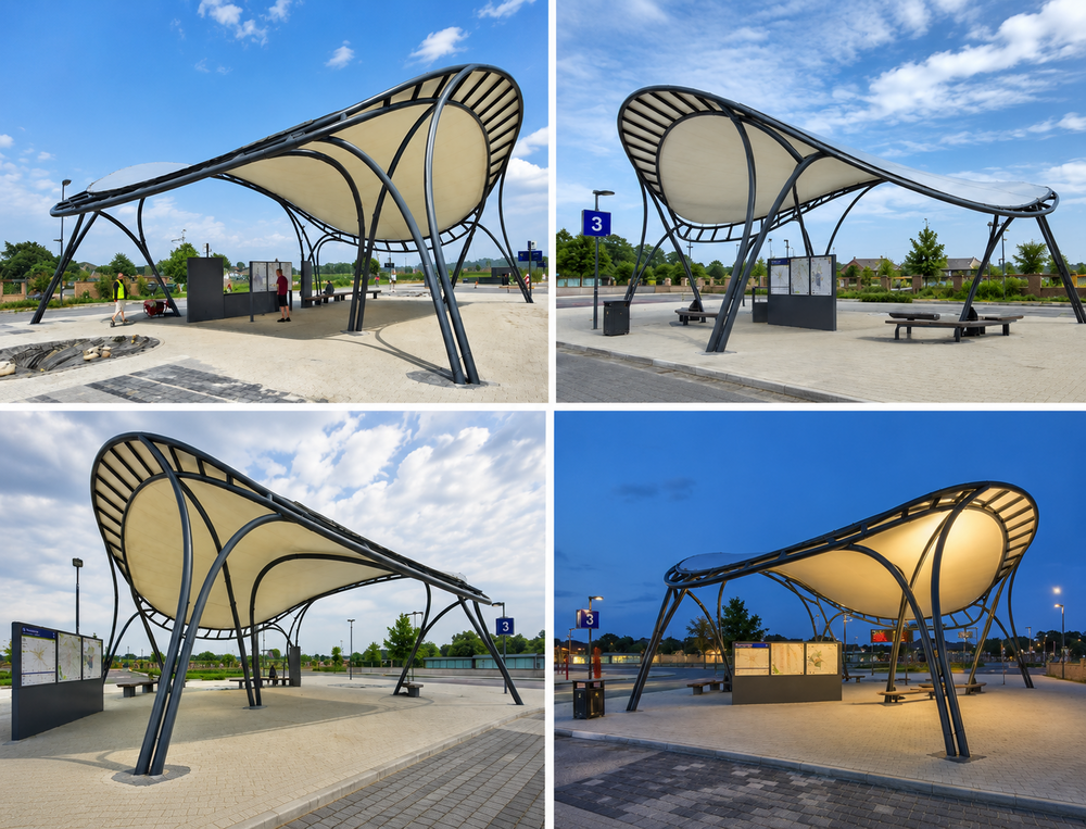 Outdoor Tensile Structures - Color: White
