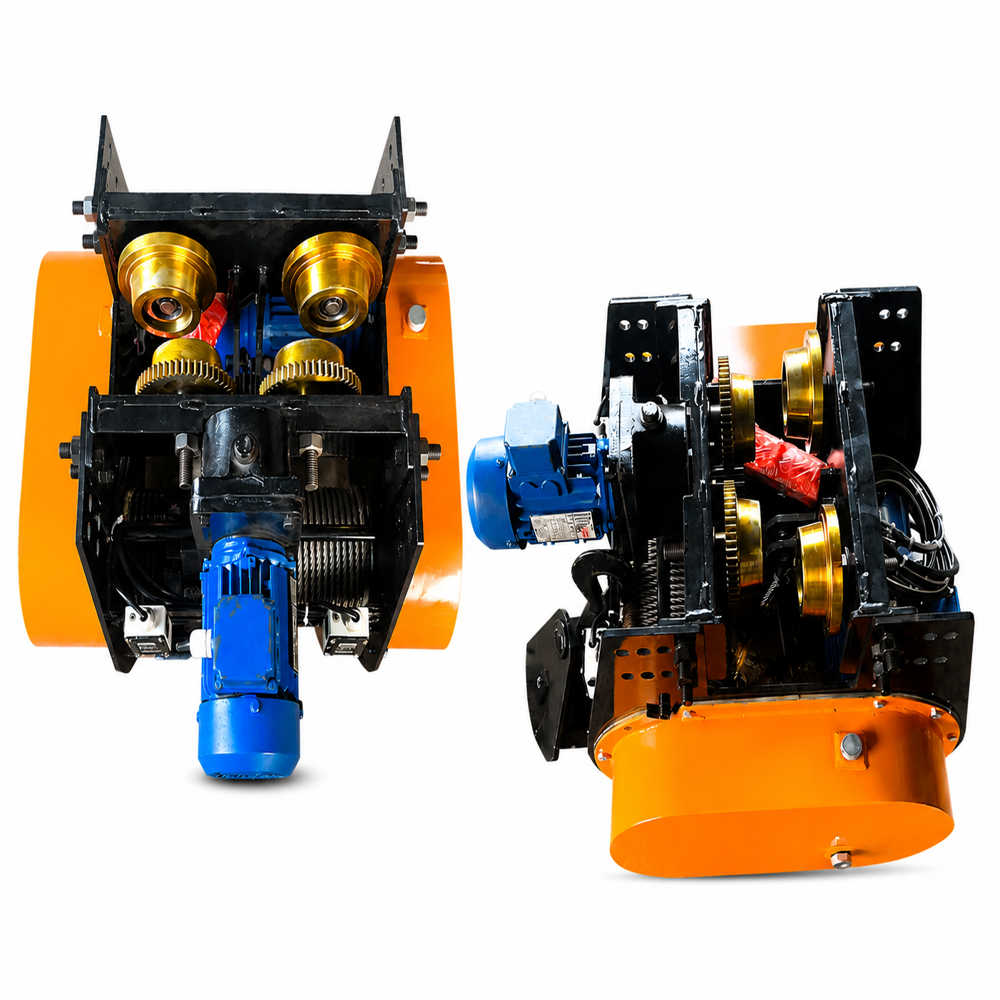 3 Ton Material Handling Electric Wire Rope Hoist - Mild Steel 15m Lifting Height | Pendant Control Overload Protection Trolley Mounted Three Phase Heavy Duty Duty Cycle