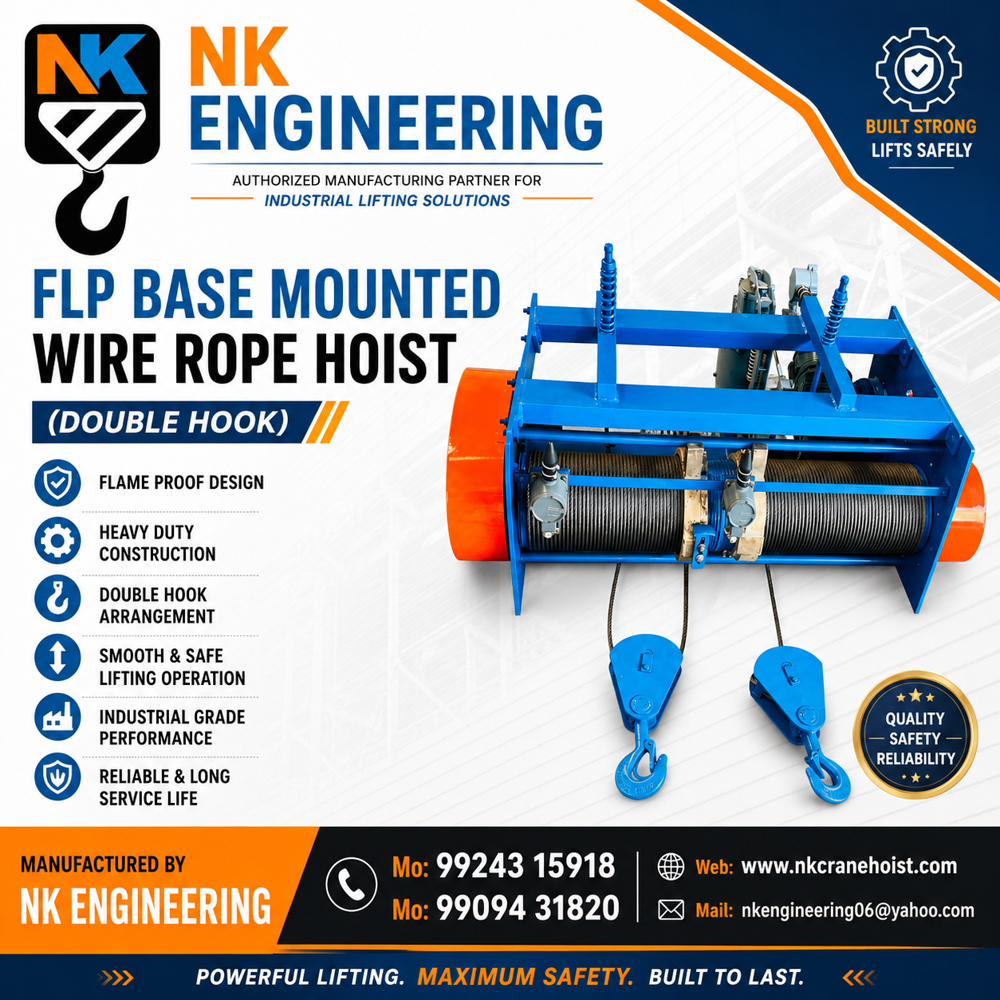 8m Flameproof Electric Wire Rope Hoist - Alloy Steel, 3 Ton Capacity, Pendant Control, Flameproof Motor Enclosure