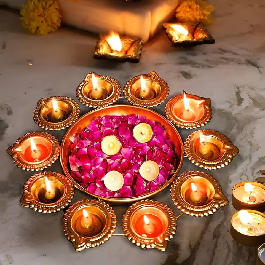 Iron Diwali Diya Urli Set - Grade: Food / Decorative Grade